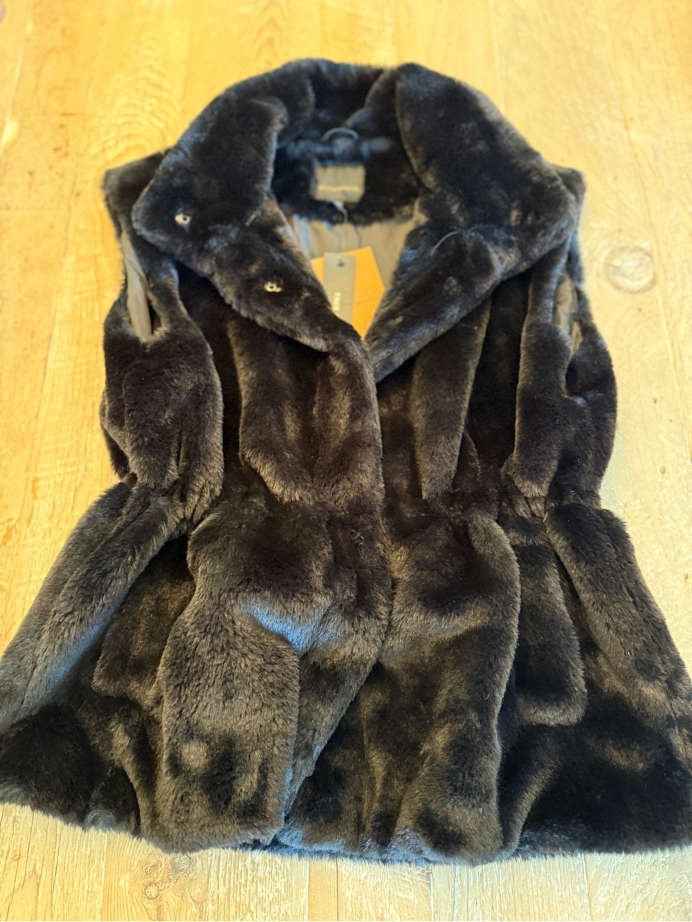 Weatherproof Black Faux Fur Quilted Vest NWT L